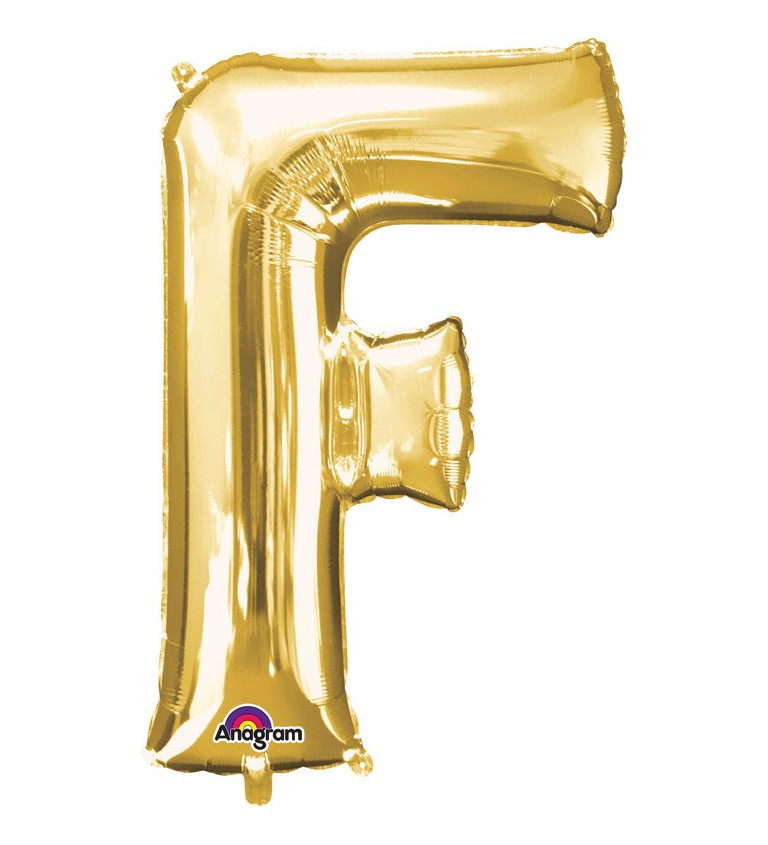 Zlatý fóliový balónek písmeno F