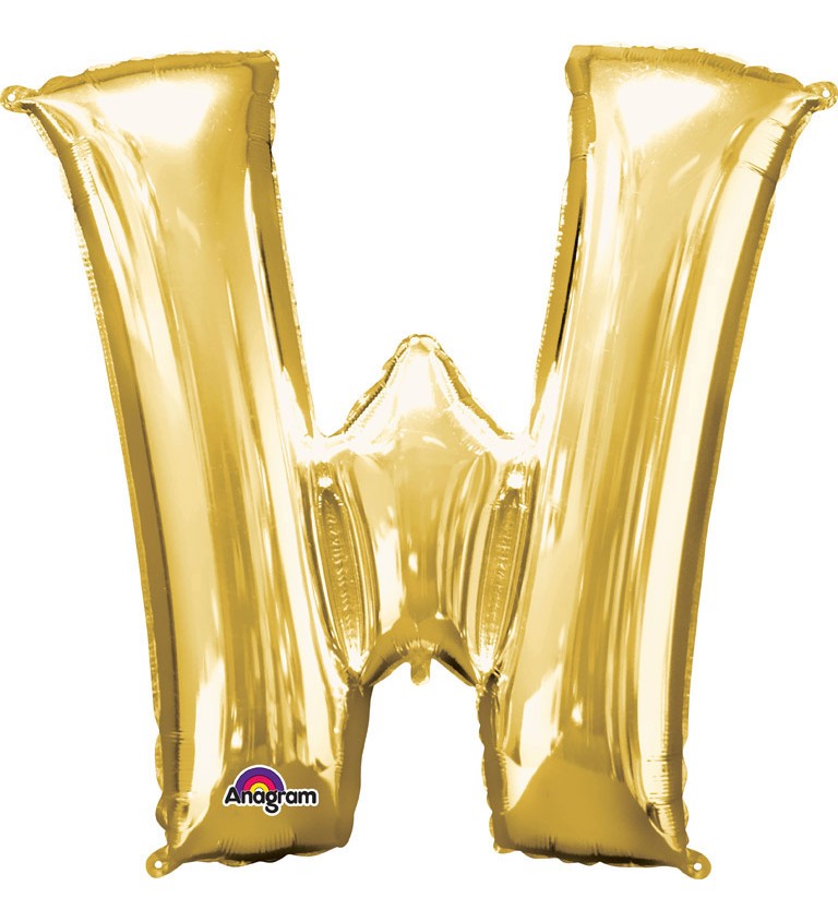 Zlatý fóliový balónek písmeno W