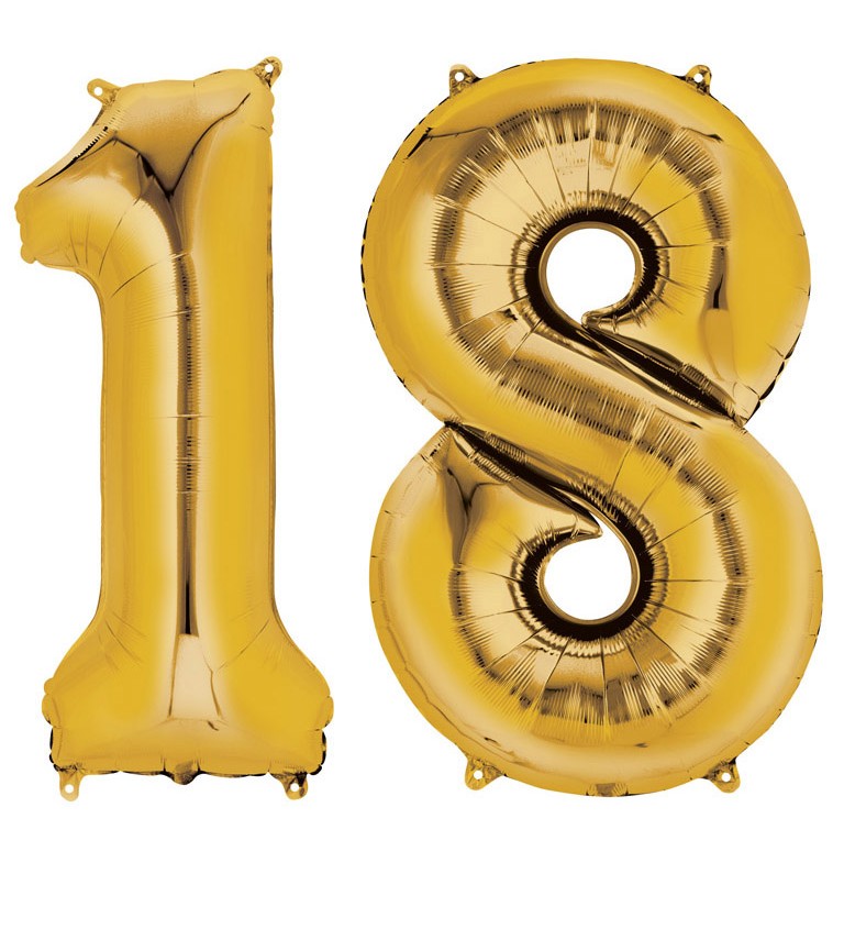 Fóliový balónek " 18 " zlatý sada