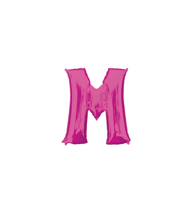 Růžový fóliový balónek písmeno M