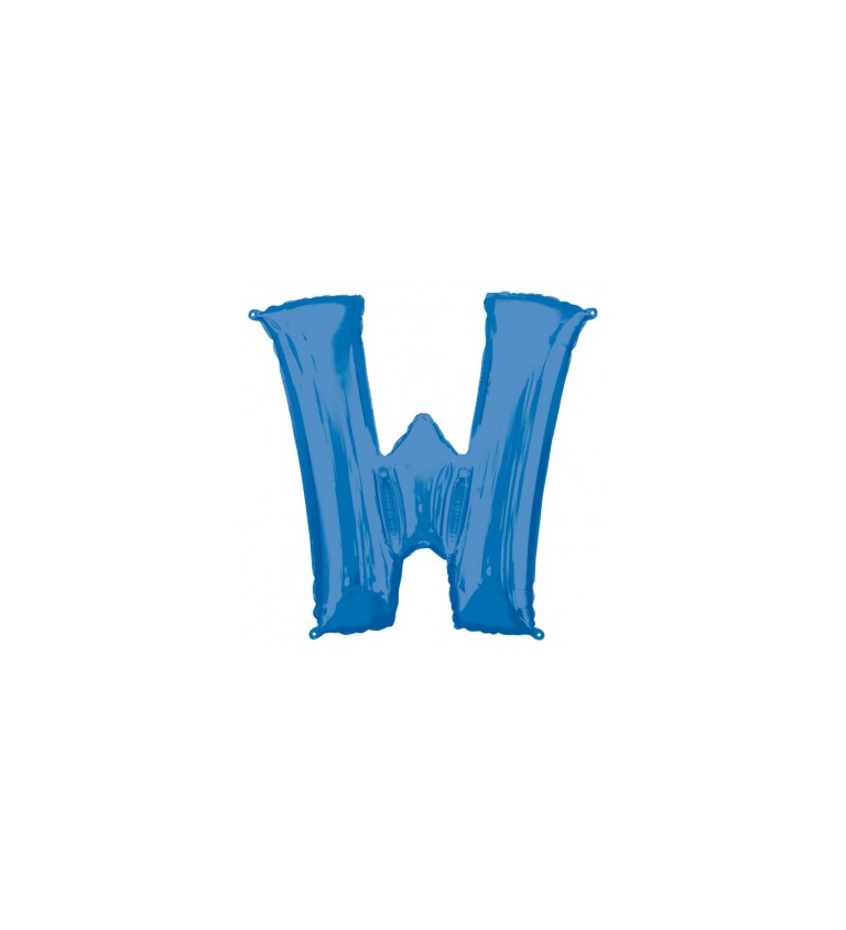 Modrý fóliový balónek písmeno W