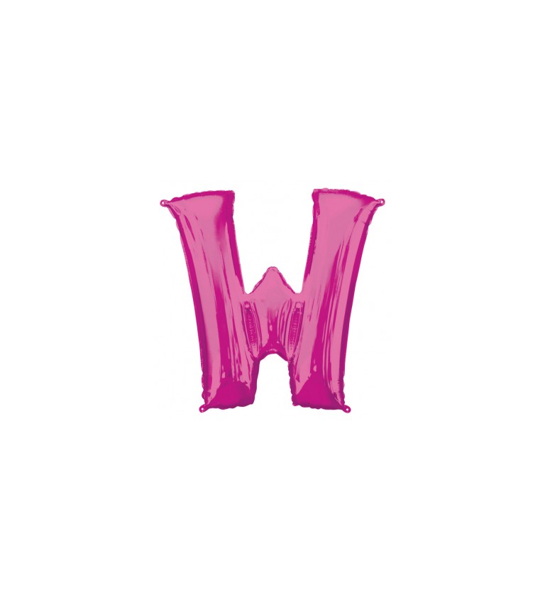 Růžový fóliový balónek písmeno W