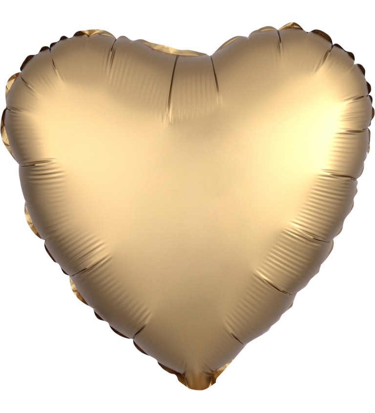 Fóliový balónek ve tvaru srdce ve zlaté barvě
