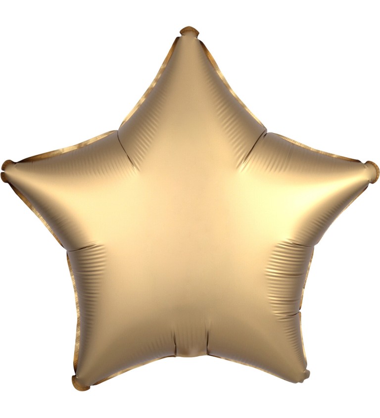 Fóliový balónek ve tvaru hvězdičky ve zlaté barvě