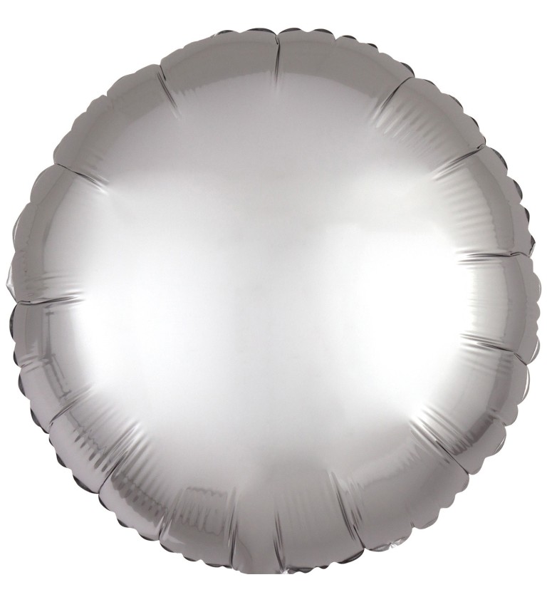 Fóliový balónek ve tvaru kolečka ve stříbrné barvě