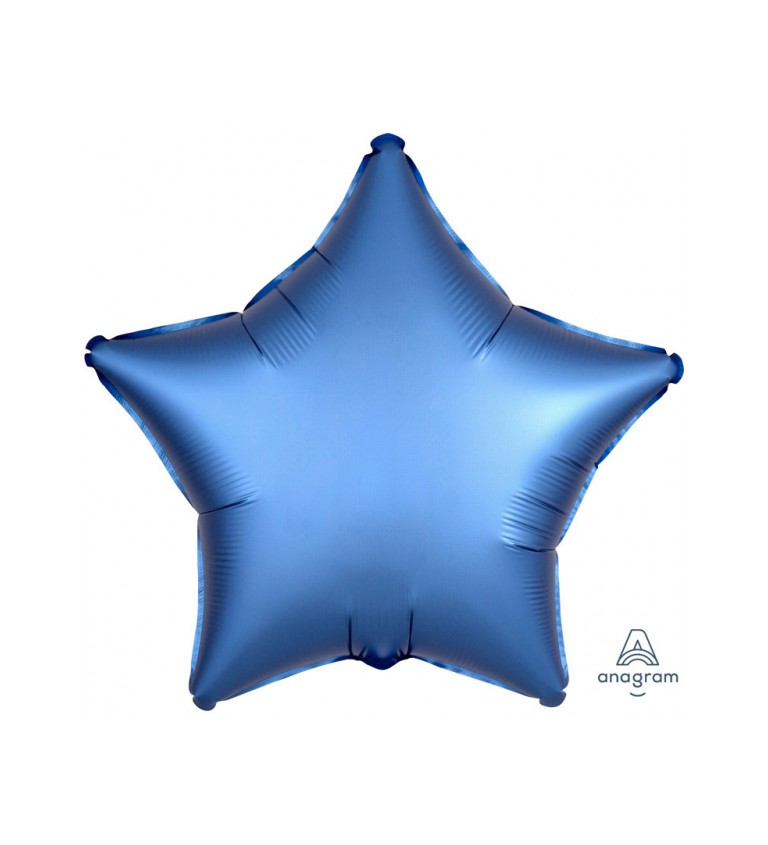 Fóliový balónek ve tvaru hvězdičky v modré barvě