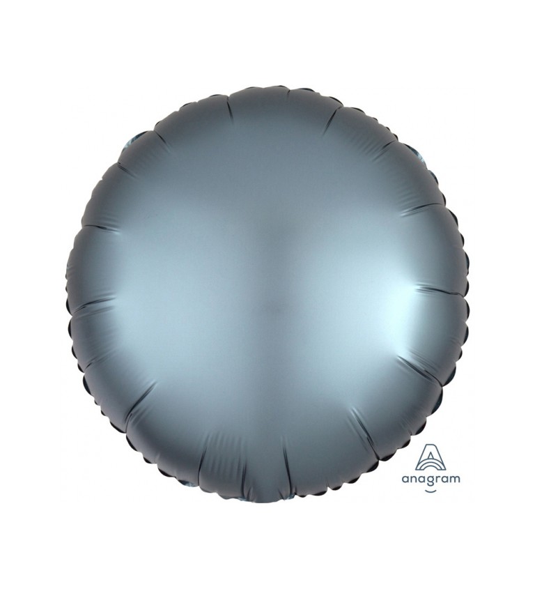 Fóliový balónek ve tvaru kolečka v ocelově modré barvě