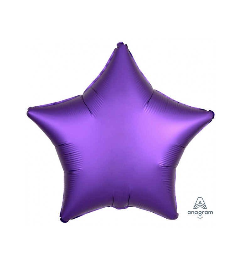 Fóliový balónek ve tvaru hvězdičky ve fialové barvě