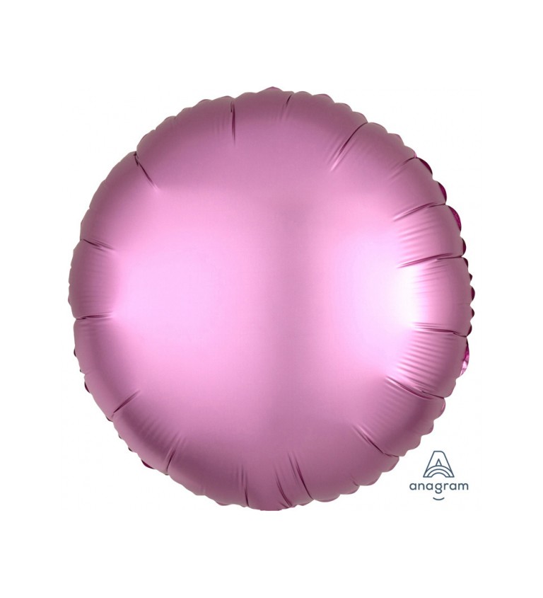 Fóliový balónek ve tvaru kolečka v růžové barvě