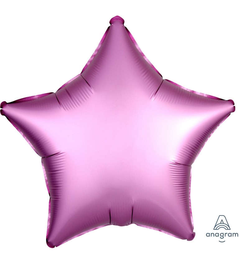 Fóliový balónek ve tvaru hvězdičky v růžové barvě