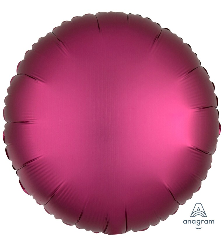 Fóliový balónek ve tvaru kolečka v tmavě růžové barvě