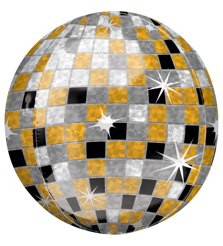 Mega Balonek Disco koule - černá, zlatá, stříbrná
