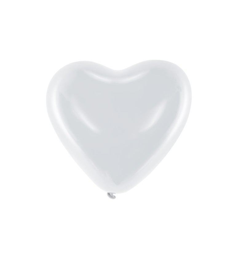 Sada 100 kusů srdíčkových balónků v pastelově bílé barvě
