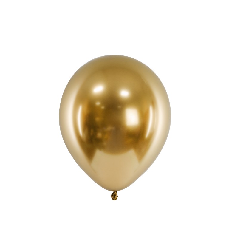 Sada latexových chromově zlatých balónků