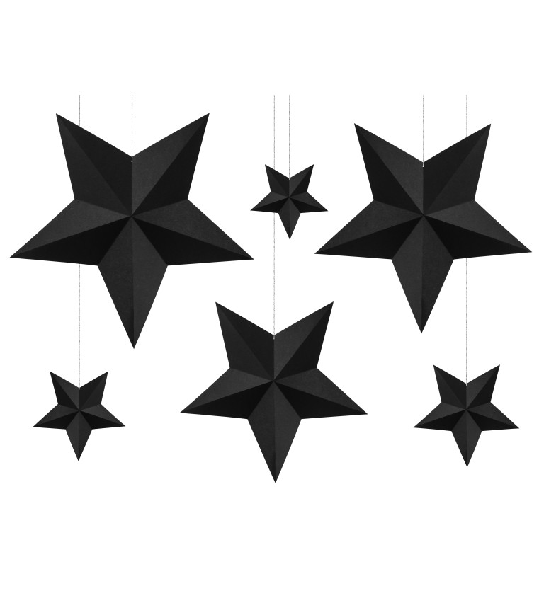 Dekorační hvězdy, černé