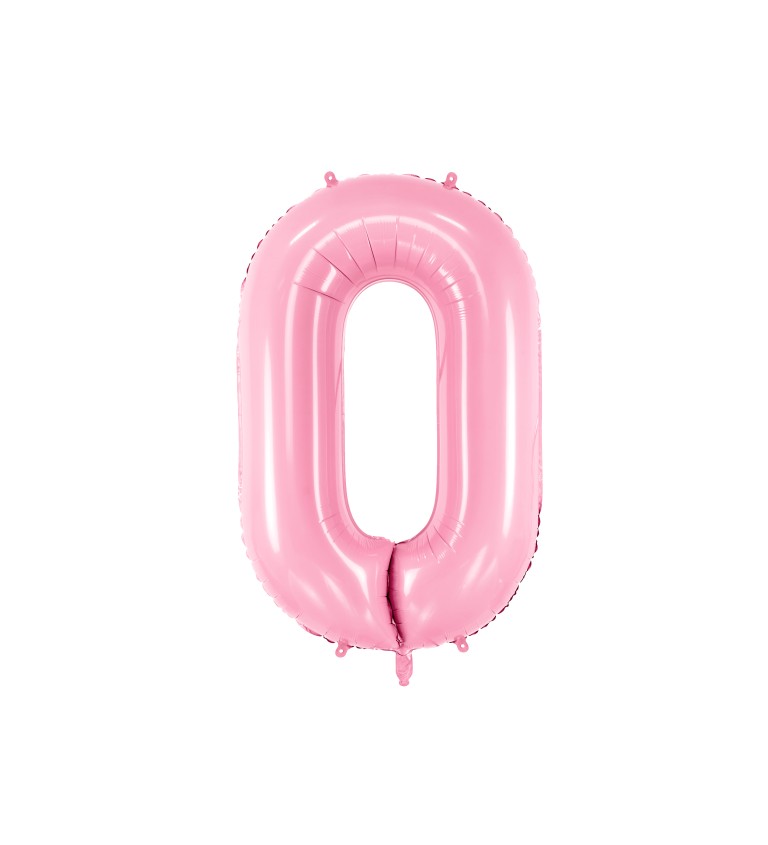 Fóliový balónek 0 - světle růžový