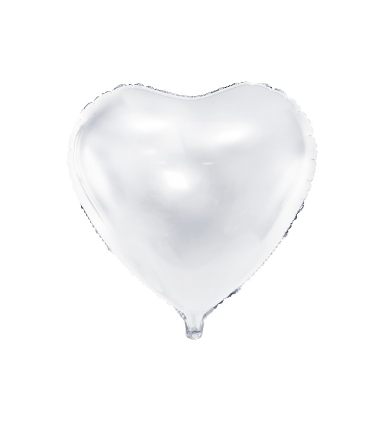 Fóliový balónek Srdce - bílý