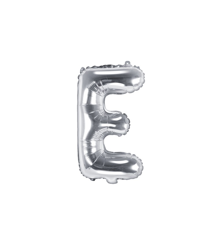 Fóliový balónek - stříbrné písmeno E