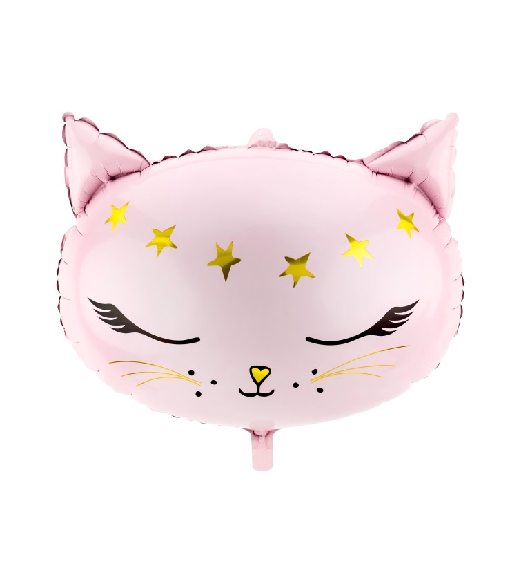 Fóliový balónek Růžová kočka