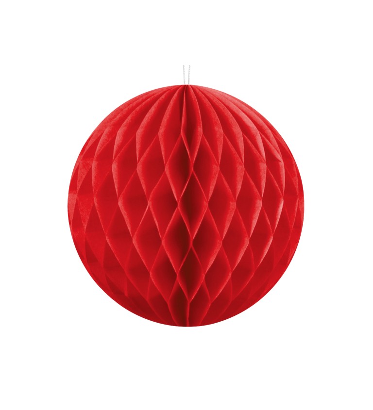 Papírová dekorativní koule - červená