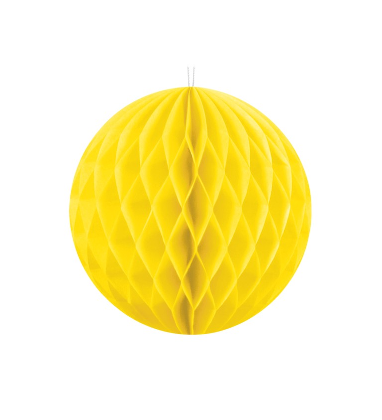 Papírová dekorativní koule - žlutá