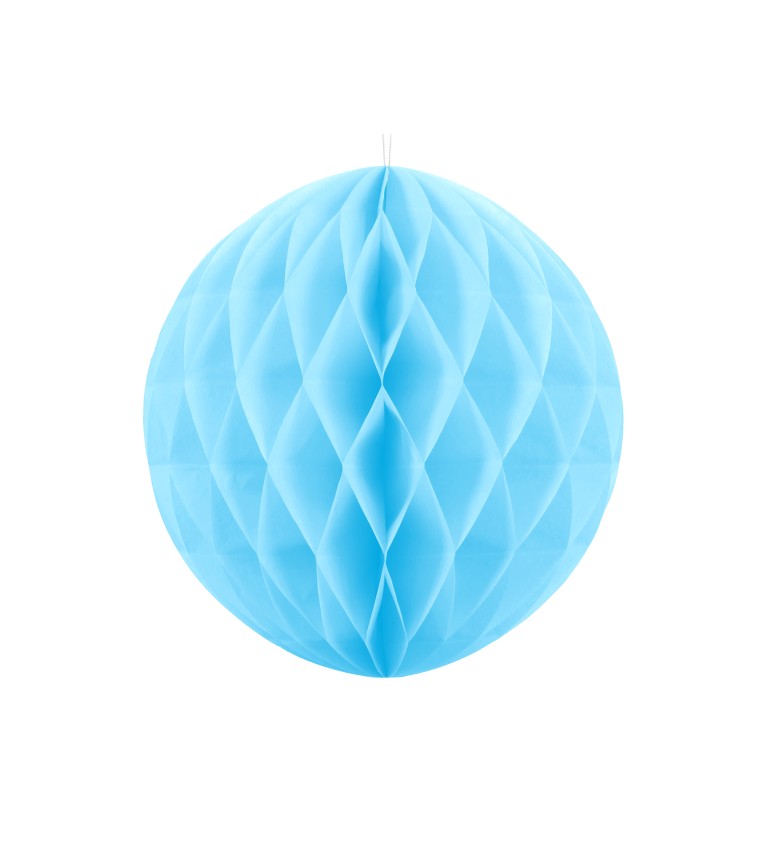 Papírová dekorativní koule - azurově modrá II