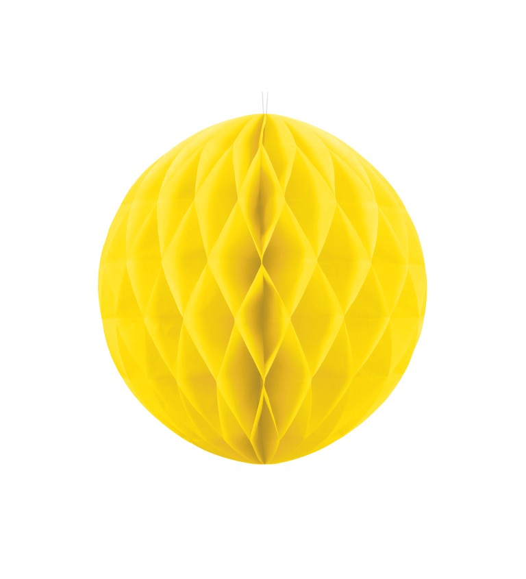 Papírová dekorativní koule - žlutá III