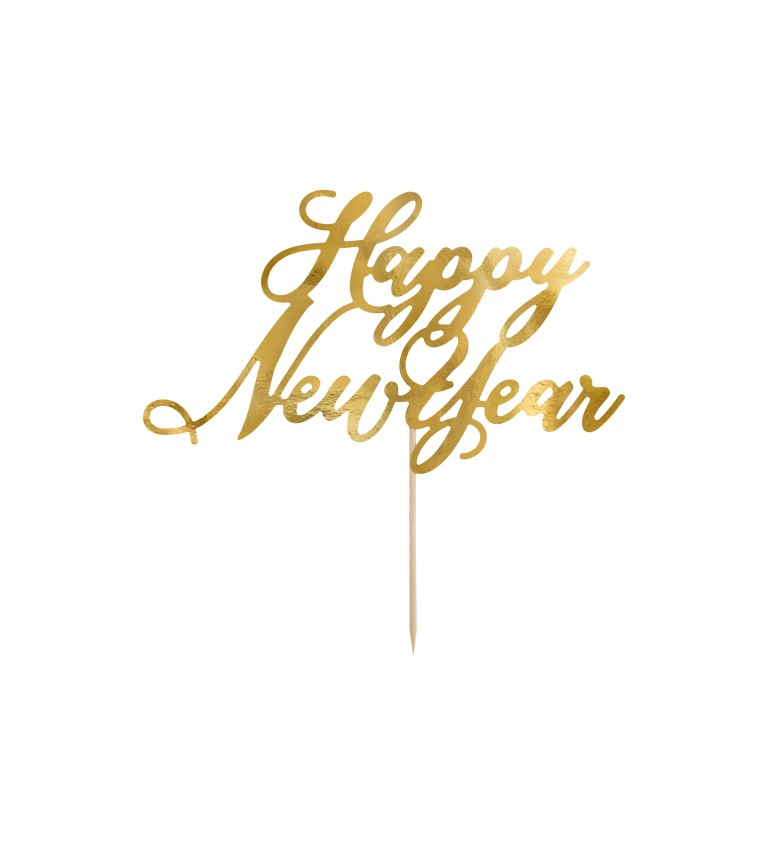 Zlatý nápis na dort "HAPPY NEW YEAR"