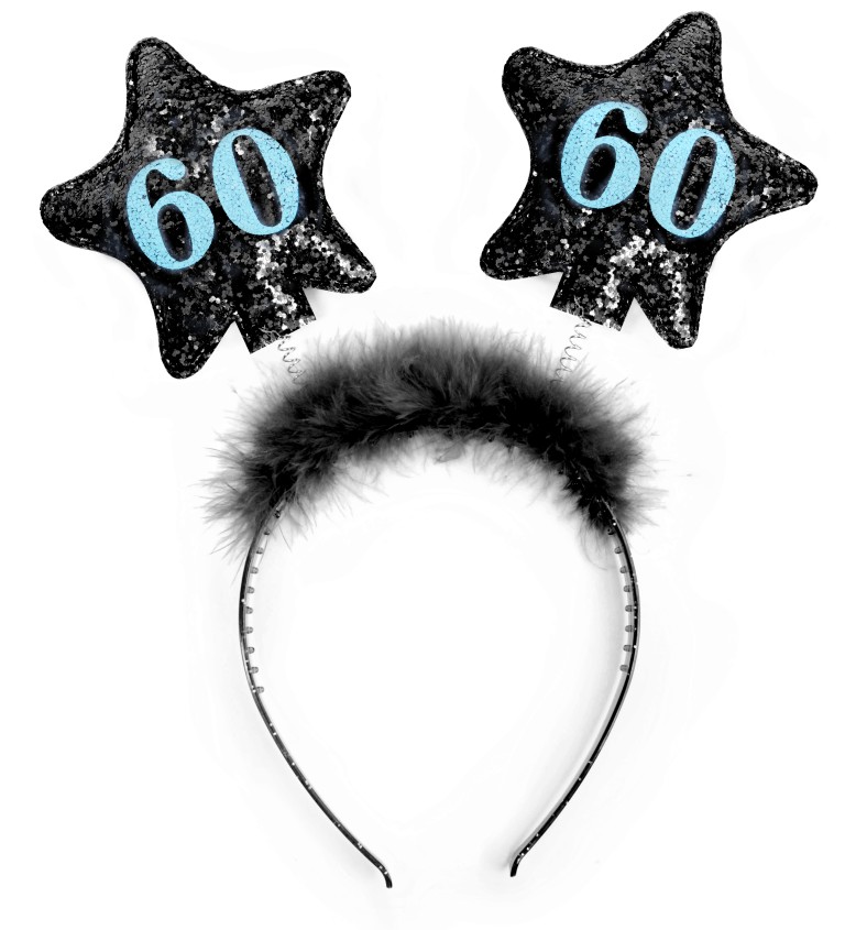 Narozeninová černá čelenka - 60 let