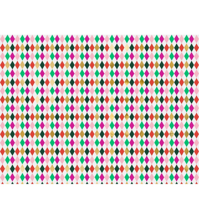 Dárkový papír s barevnými kosočtverci