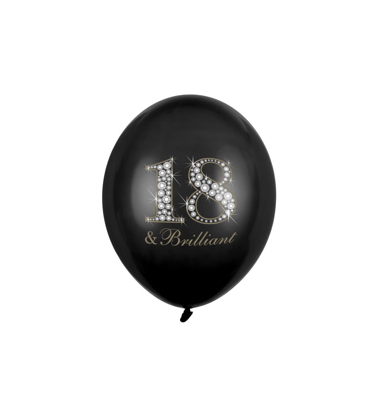 Černé balonky s číslem 18
