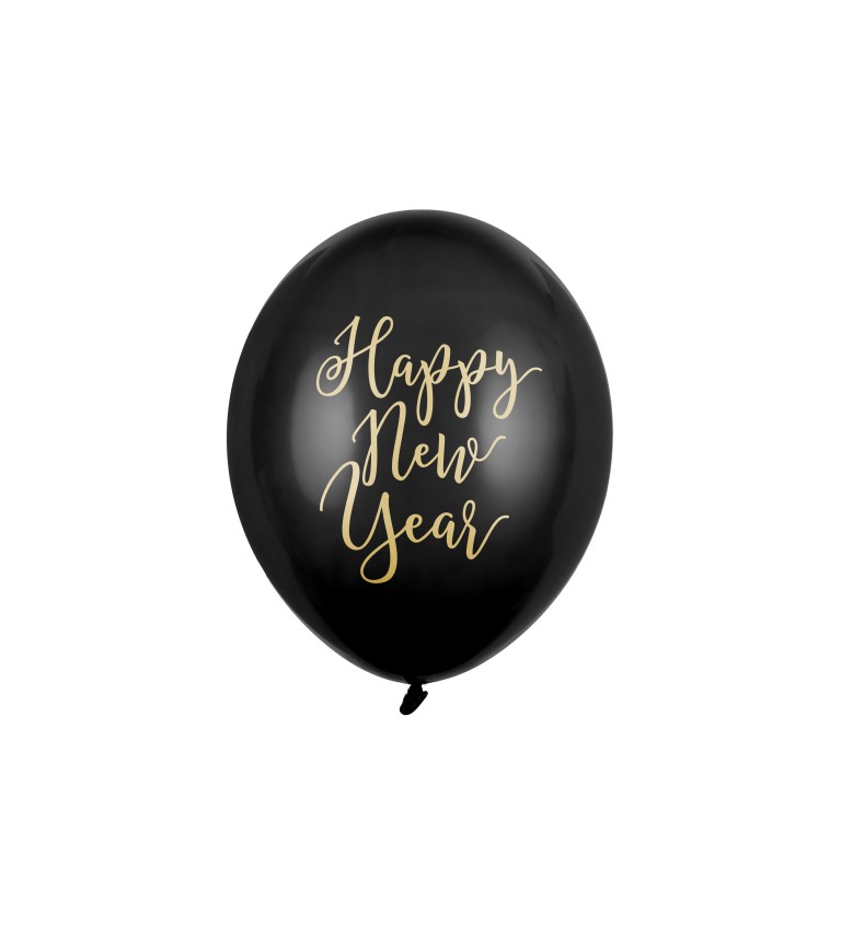 Černé balónky Happy New Year
