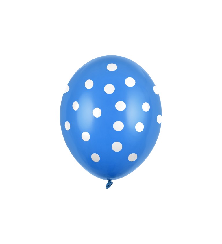 Modré balónky s puntíky