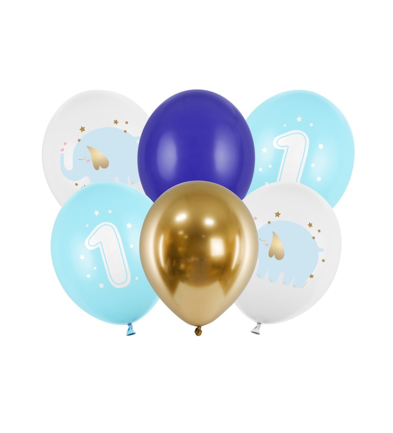 Mix balónků 1. narozeniny - modrý