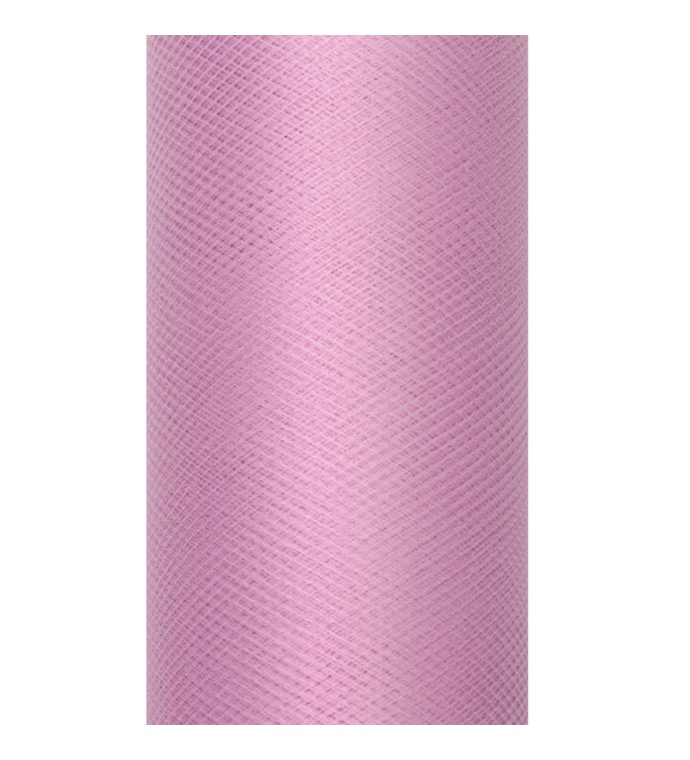 Jednobarevný pudrově růžový tyl