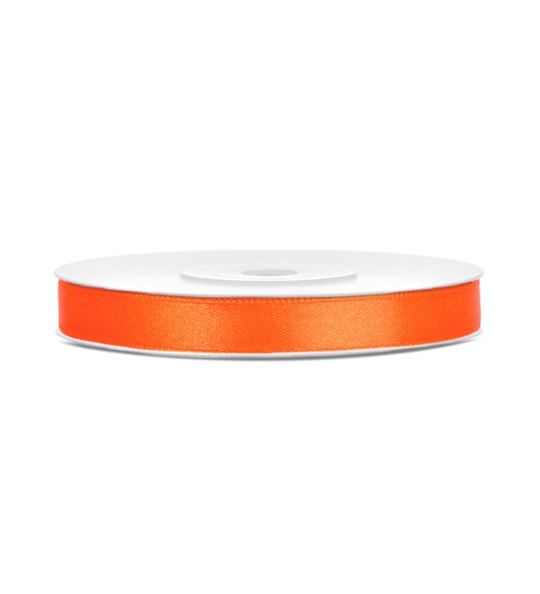 Oranžová saténová stuha 6 mm