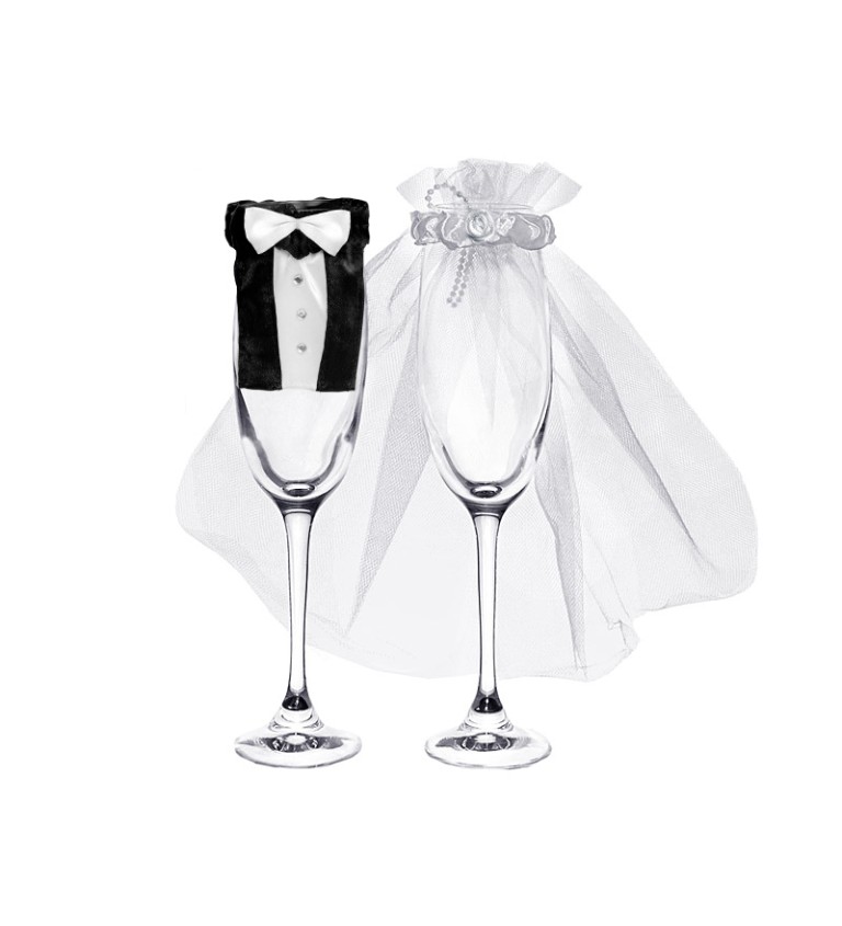 Ozdoba na svatební skleničky