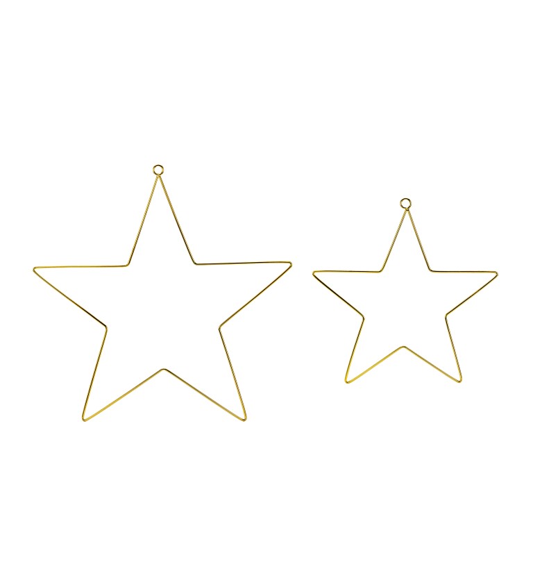 Dekorativní zlaté kovové hvězdy