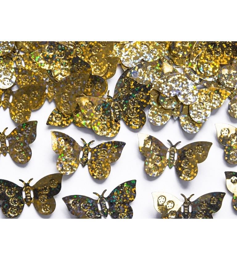 Konfety zlatí motýlci