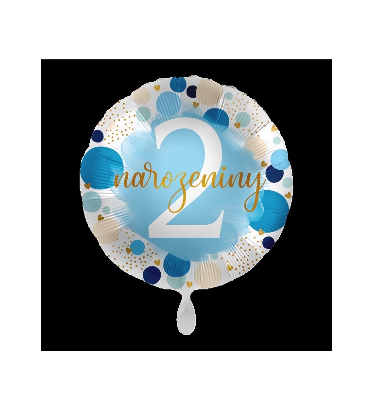 Modrý fóliový balonek 2. narozeniny