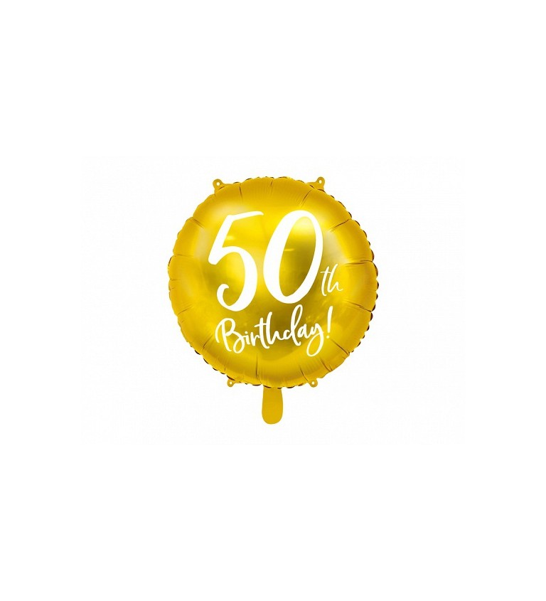 Foliový balónek 50 - zlatý