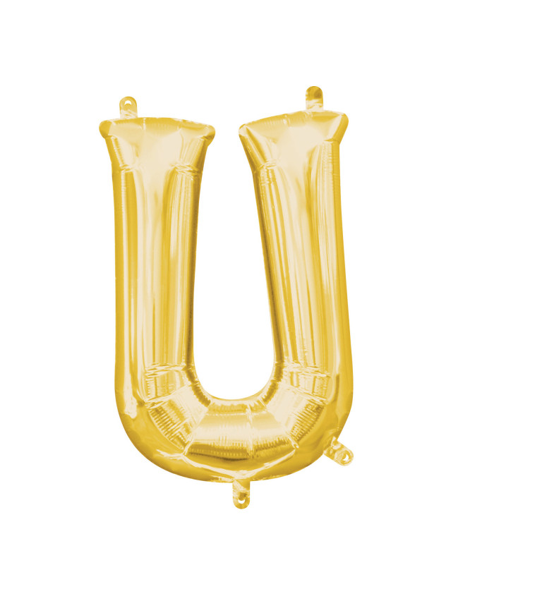 Písmeno U - Zlatý foliový balónek