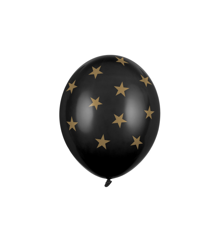 Černé balónky s hvězdami