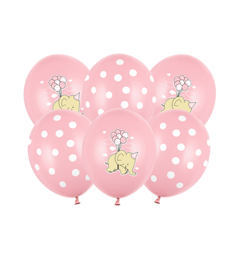 Růžové balonky sloník