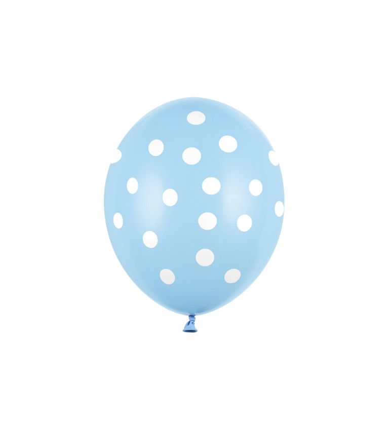 Balónek latexový - modrý s puntíky