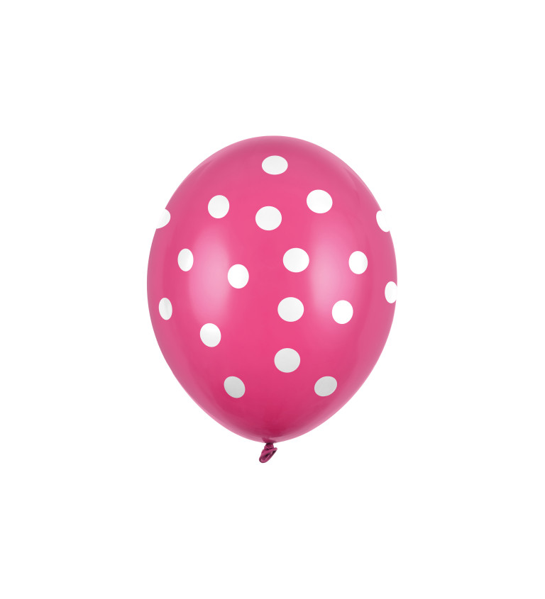 Balonek růžový s bílými puntíky