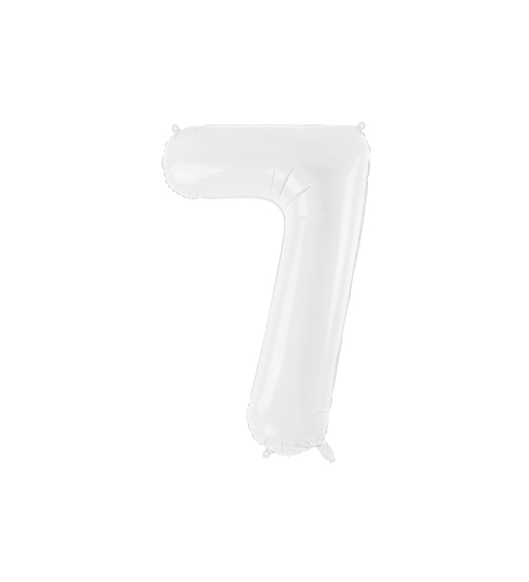 Velký bílý foliový balónek "7"