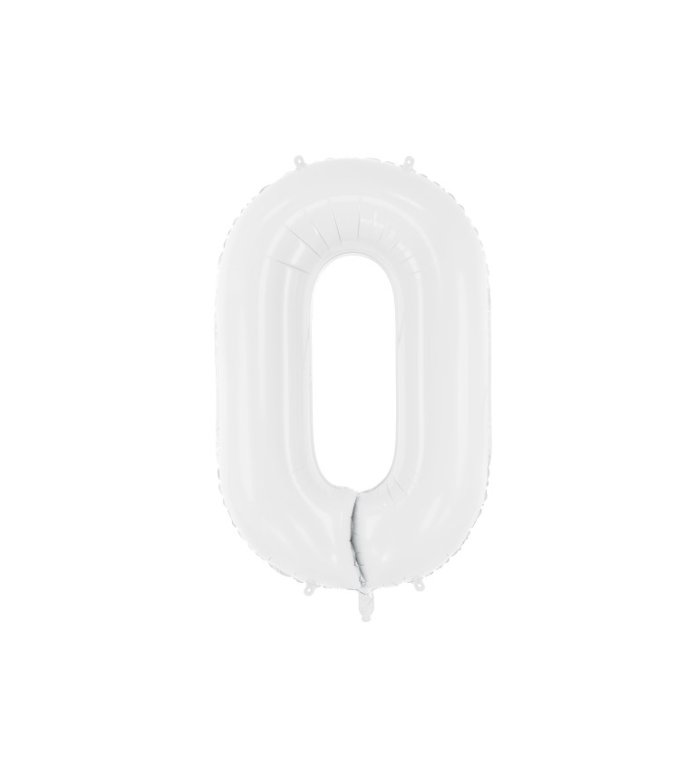 Fóliový balónek 0 - bílý