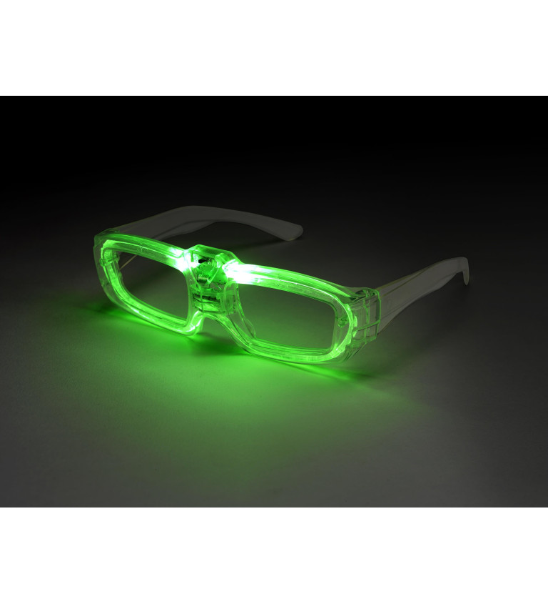 Svítící brýle v zelené barvě