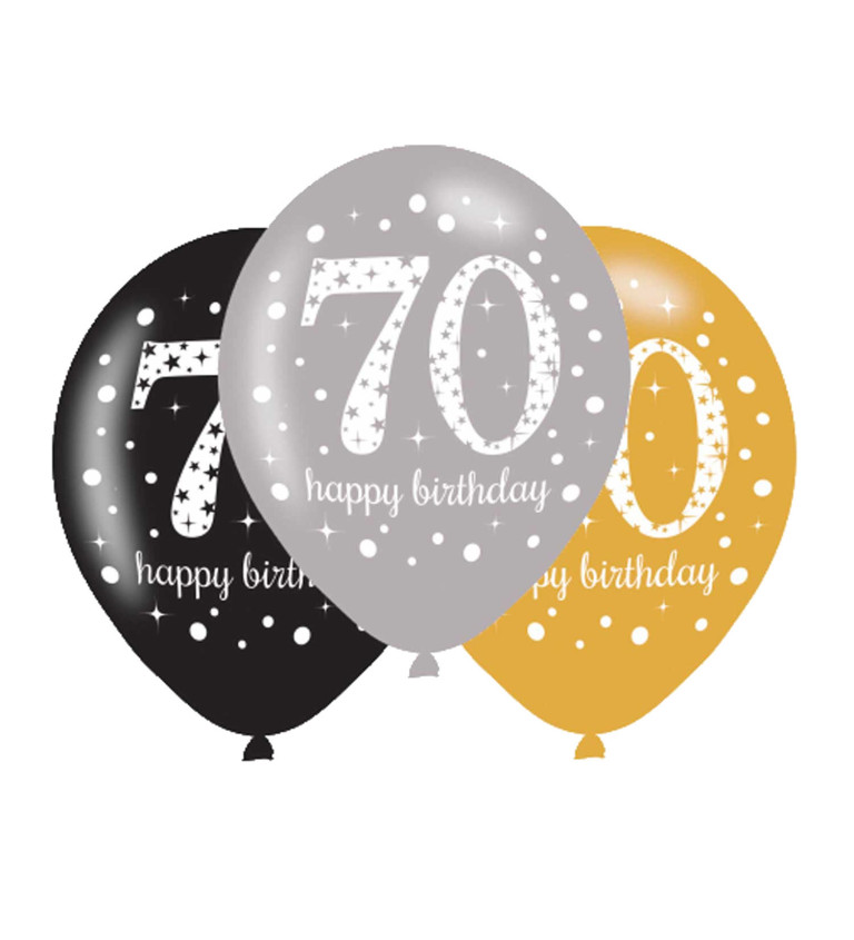 Balónky latexové 70 - Happy Birthday